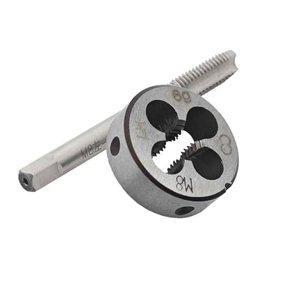 M8 x 1.25 Left Hand Metric Tap and Die Set, High Speed Steel Threading Kit for Reverse Thread Repair and Machining - size: M8 x 1.25