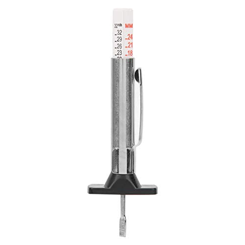 EVGATSAUTO Tire Depth Gauge, Stainless Steel and ABS Tire Tread Depth Gauge 0 25mm, Clear Scale Pocket Clip, Universal Wear Checker for Car Truck Motorcycle Garage Use (Homochromy Plugged in and Not - size: Homochromy Plugged in and Not Rotating