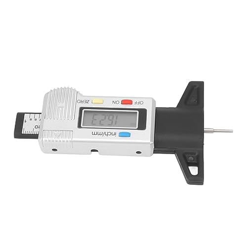 Alomejor Tire Tread Depth Gauge, Digital ABS Tool, Precision Reader for Tire Wear Measurement 0-25.4mm, Ideal for Cars Trucks Motorcycles