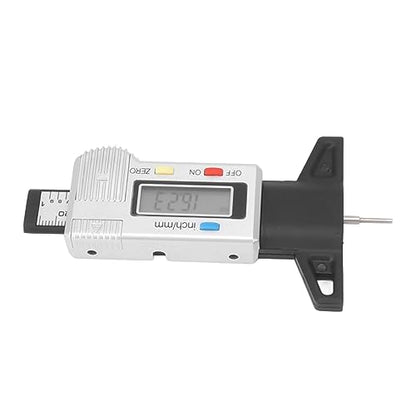Alomejor Tire Tread Depth Gauge, Digital ABS Tool, Precision Reader for Tire Wear Measurement 0-25.4mm, Ideal for Cars Trucks Motorcycles