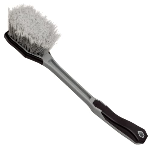 VIKING Car Wash Brush, Wheel and Fender Brush, Long Handle Tire Cleaner for Car Detailing, 16.5 Inch, Grey/Black - size: 16.5 Inch