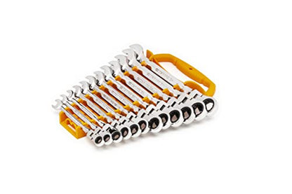 GEARWRENCH 12 Piece Flex Head Ratcheting Combination Wrench Set | 12 Point | Metric | 9901D - size: 12 Pc, style: With Wrench Rack