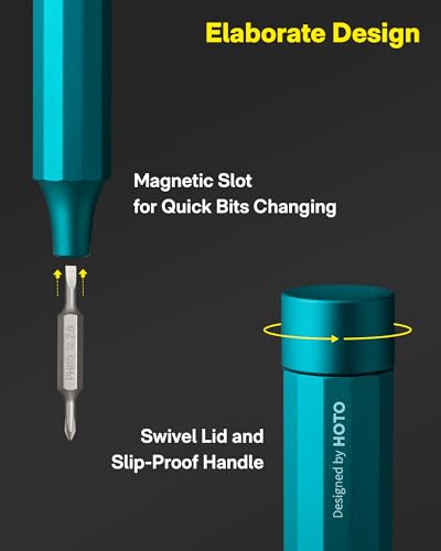 HOTO 24 in 1 Mini Screwdriver Set, Magnetic Torx Bit Set, Eyeglass Repair Kit, EDC Pen Screwdriver for Electronics, Watches, Phones, Laptops, Cameras, Gadgets for Men, Dark Turquoise - color: Dark Turquoise