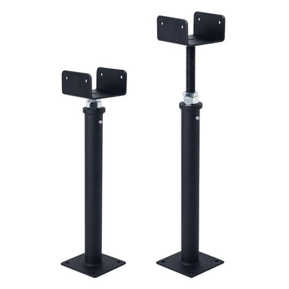 2 Pack U-Shaped Floor Jack, Heavy Duty Adjustable Steel Telepost with U-Head for 4x2, 4x4, 4x6 Joists, 15-19 Inch Adjustment Range, Screw Jack Post for Beam Support & Leveling - size: 15-19