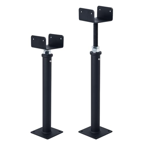 2 Pack U-Shaped Floor Jack, Heavy Duty Adjustable Steel Telepost with U-Head for 4x2, 4x4, 4x6 Joists, 15-19 Inch Adjustment Range, Screw Jack Post for Beam Support & Leveling - size: 15-19