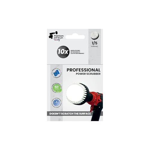 Premium Drill Brush Professional– 2in1 for Drills & Angle Grinders Extra-Soft 4in White | Scratch-Free Cleaning Brush for Carpet, Upholstery, Leather Seats, Glass, Furniture and Car Interior - color: White