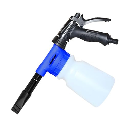 YoRise Car Wash Foam Gun, Adjustable Foam Cannon for Hose, Car Wash Sprayer with 6 Levels of Foams Concentration, Car Washing Soap Sprayer Connect to Any Garden Hose (Blue) - color: Blue
