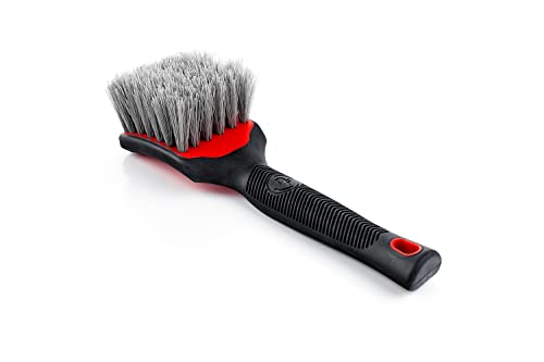 Detail Factory - ProGrip Tire Brush - Ergonomic ProGrip Handle, Stiff Synthetic Bristles, Ergonomic Design, Clean Your Tires with Ease - Red - color: Red, size: Standard