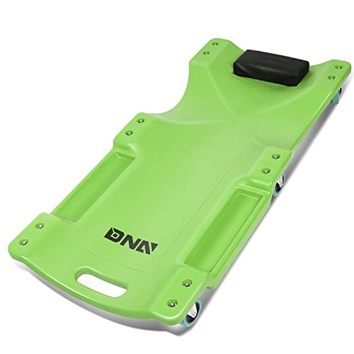 DNA MOTORING 40Inch Low Profile Plastic Rolling Garage Shop Creeper with Padded Headrest,Tool Trays & 6pcs Casters,Green, TOOLS-00218 - color: Green, size: 40 Inches