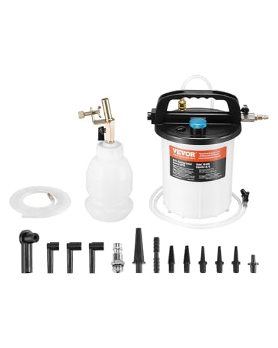 VEVOR Brake Bleeder Kit, 3L Brake Fluid Extractor with 1L Siphon Refilling Bottle & 13 Hose Connectors, Complete Brake Fluid Bleeder Kit with Extended Silicone Hose & Handle, Fit for Most Vehicles