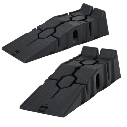 Heavy Duty Car Ramps 5 Ton Truck Ramp Set for Low Profile Vehicles | Set of Two, 5500 Lb Capacity Each, Dimensions 35.5 x 12 x 8.5 Inches, Non-Skid, for Cars, SUVs, Trucks