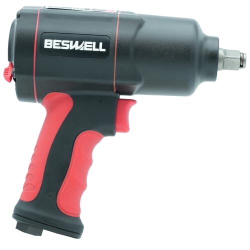 BESWELL BW-112FN1 1/2-Inch Air Impact Wrench - 1180 Ft-Lbs Max Torque | Rugged twin hammer air tool built for heavy-duty automotive repairs, quick tire shop changes, and demanding garage work.