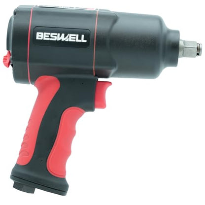 BESWELL BW-112FN1 1/2-Inch Air Impact Wrench - 1180 Ft-Lbs Max Torque | Rugged twin hammer air tool built for heavy-duty automotive repairs, quick tire shop changes, and demanding garage work.