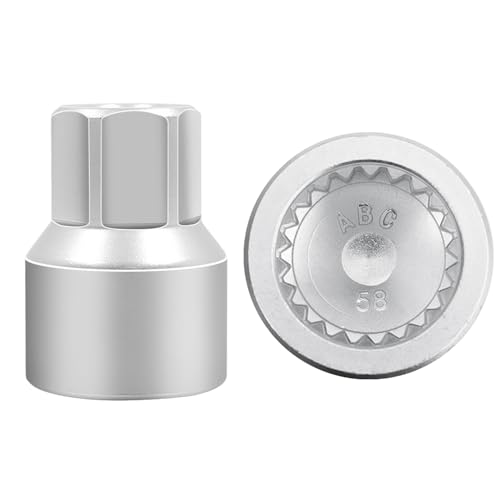 ABC-58 22Pt Outer Ring 4mm Wheel Locking Nut Key for Porsche VW | Wheel Lock Nut Socket Adapter, Anti-Theft Lug Nut Removal Tool, Anti-Theft Screw Remover, Repair Tool, Tyre Fitting, garage - color: ABC-58 Outer ring thickness: 4mm