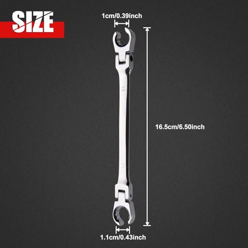 Flex Head Flare Nut Wrench 10 * 11mm Flare Nut Wrench Set Metric Flare Tool Double Flexible Flare Nut Line Wrench Flare Tool Flex Tools 40Cr for Automotive Repairs Plumbing Repairs - style: 10*11mm