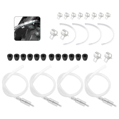 OFBAND 4Set Brake Bleeder Kit,Brake Fluid Bleeder Kit Includes 4PCS Brake Bleeder Hose,2PCS One Way Check Valve,Universal Break Bleeder Kit Car Accessories for Car Motorbike Bike - color: 4PCS