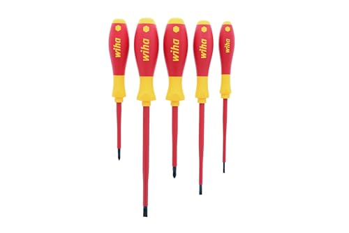 Wiha 32091 5-Piece 1000-Volt Slotted and Phillips Insulated Screwdriver Set
