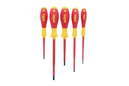 Wiha 32091 5-Piece 1000-Volt Slotted and Phillips Insulated Screwdriver Set