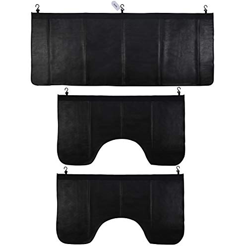 RUPSE 3 Pcs Fender Protectors for Mechanics,Microfiber Leather Car Fender Cover Mats Pads,Mechanic Magnetic Fender Protector Mat with Hooks - color: Black, size: Larger