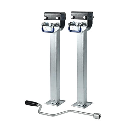 Trailer Jack, 2PCS Stabilizer Legs Drop Down with Plate 600MM Caravan Parking Zinc Jacks Cap 2000KGS Camping RV Trailer Prop Stands Parts,Corrosion-Resistant
