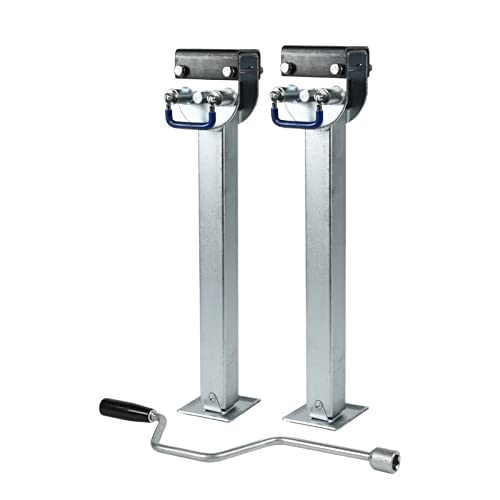 Trailer Jack, 2Pcs Stabilizer Legs Drop Down with Plate 600Mm Caravan Parking Zinc Cap 2000Kgs Camping Rv Trailer Prop Stands Parts