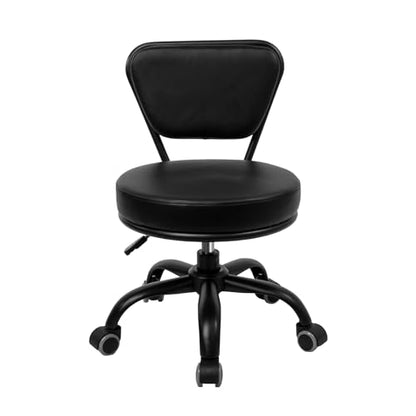 Dayton Garage Rolling Seat (Matt Black) Pneumatic, Short Stool with Adjustable Height 13"-15", Perfect for Home Office, Gardening, Garage Mechanic, School and Lab - color: Matt Black