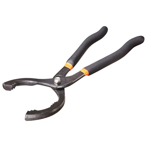 Spurtar 12'' Oil Filter Pliers Adjustable Oil Filter Wrench Universal | Oil Filter Removal Tool Fits Filters 2-1/2" to 4-1/2" (64-115mm) for 4S Shop Auto Repair Mechanic DIY Generator Small Engine - size: 12" Pliers: 2-1/2" - 4-1/2"