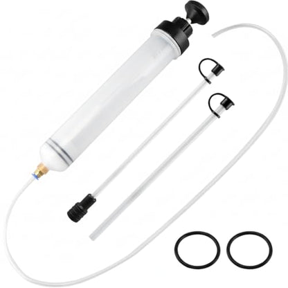 Manual Oil Extractor Pump Fluid Transfer with 23.6 inch Rubber Hose for Automotive Fuel Brake Fluid Suction (500 CC)