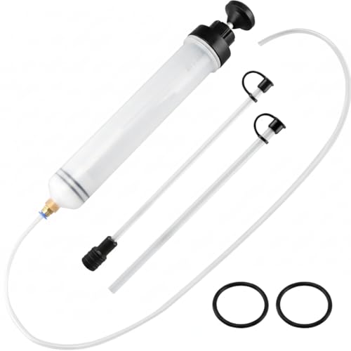 Manual Oil Extractor Pump Fluid Transfer with 23.6 inch Rubber Hose for Automotive Fuel Brake Fluid Suction (500 CC)