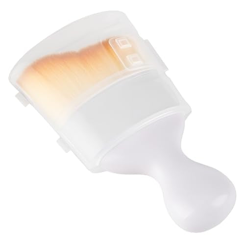 Car Detailing Brush, Soft Bristle Cleaning Brush, Scratch-Free Auto Duster Tool for Dashboard, Air Vents, Leather & Interior Cleaning (White&Brown with Cap) - color: White&Brown with Cap