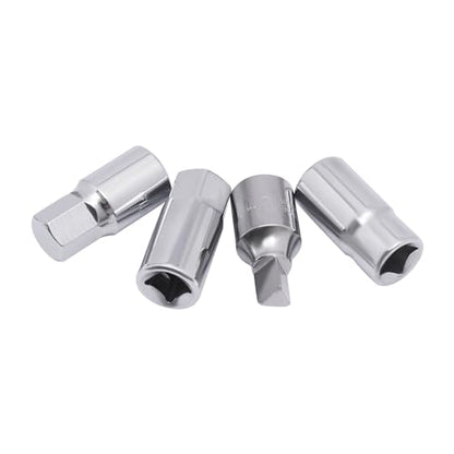 18PCS Oil Drain Sump Plug Key Set, 3/8'' Drive Removal Tool Kit with Sliding Bar, Oil Drain Plug Key