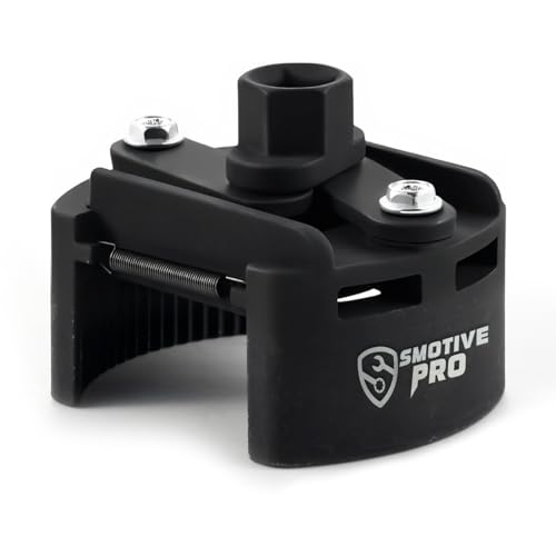 SMOTIVEPRO Universal Oil Filter Wrench Set for 80mm-100mm, Adjustable Oil Filter Removal Tool Cap 1/2" with 2 Durable Non Slip Serrated Jaws Special Design - color: Medium 80-105mm