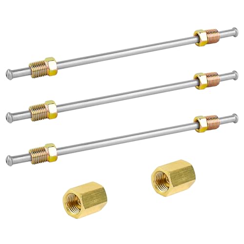 MuHize 6 Inches Heavy Duty Brake Line Kit - 3/16" Stainless Steel Tube with Bubble Flared Ends, 6 Fittings & 2 Unions for Replacement - color: White, size: 6 Inch