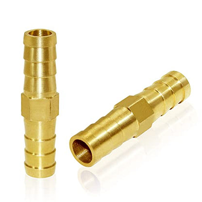 Joywayus Hose Barb Fitting 1/2" Hose ID,Hex Union Brass Fitting Water/Fuel/Air with 20 Stainless Steel Clamps(Pack of 10) - size: 0.5 Inch, style: 10PCS