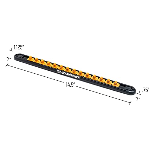 GEARWRENCH 1/4" Drive Magnetic Socket Rail Includes 14 Clips - 83126 - size: 1/4"