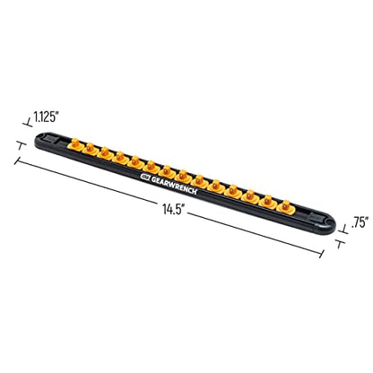 GEARWRENCH 1/4" Drive Magnetic Socket Rail Includes 14 Clips - 83126 - size: 1/4"