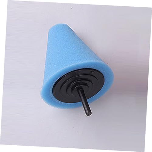 Alipis Car Burnishing Sponge Pad Cone-Shaped Polishing Wheel for Automotive Detailing Buffing Tool for Wheel Hub Reach Areas Compatible with Power Drill Light Blue