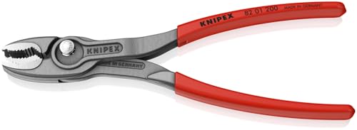 KNIPEX 82 01 200 TwinGrip Pliers, 8-inch | Slip joint pliers with push button adjustment