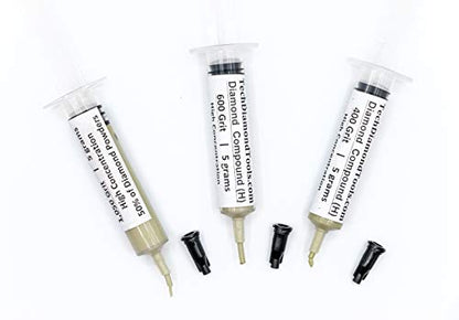 TechDiamondTools Kit of 3 Diamond Lapping Paste Polishing Compound USA Made 400 600 1050 Grit Lapidary Paste for Rock Glass Metal Jewelry Resin Marble with High Concentration of Diamond Powder - style: High 50% concentration