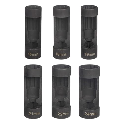 Shock Absorber Removal Strut Socket Set Suspension Nut Socket Kit Made from Steel Useful for Strut Nut Disassembly Suitable for Car Repair DIY, 6 Pieces - color: 6 Pieces