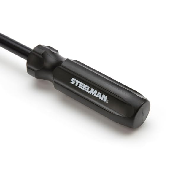 Steelman Hubcap Remover Tool for Auto Mechanics, Heavy-Duty Steel, Large Rubber Hammer Face, Wide Prying Blade, Secure Grip