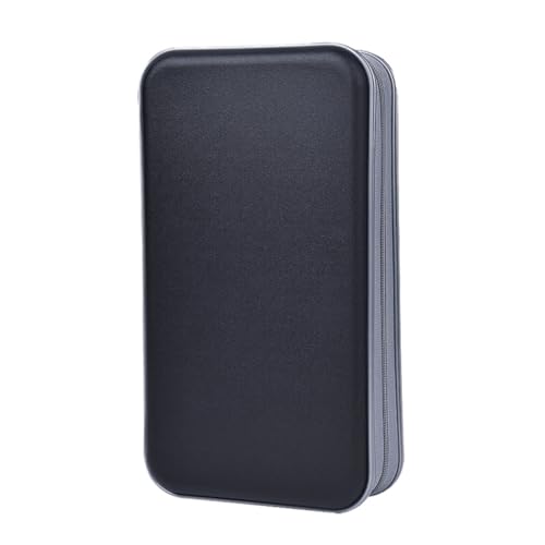 alavisxf xx CD Case, 96 Capacity Hard Plastic Organizer Wallet for Car | CD DVD Holder, Portable Hand Strap, Zipper Closure, Anti-Slip Scratch-Resistant Sleeves, Disc Storage, for Home Office Travel - color: Black, size: 96 Capacity