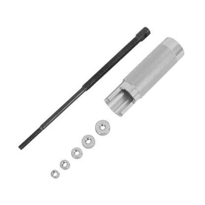 MOTO4U Piston Pin Puller, Plungers Remover Tool Heavy Duty Wrist Pin Puller-Short Skirt Piston Tool with 5 Adapters Piston Bolts (11mm, 13mm, 16mm, 19mm, 22mm) for Small Engine Repairs in Sliver - color: Sliver