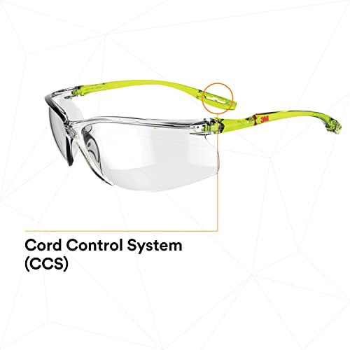 3M Safety Glasses Scotchgard Anti-Fog Coating - color: Clear Lens, Green/Black Frame, size: One size fits most