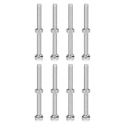 uxcell M6 x 75mm Hex Head Screws Bolts, Nuts, Flat & Lock Washers Kits, 304 Stainless Steel Fully Thread Hexagon Bolts 8 Sets - size: M6 x 75mm