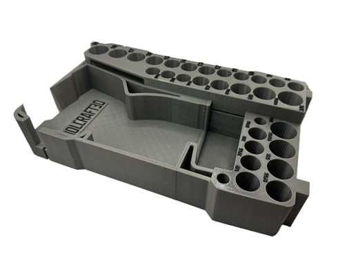 ToolCraft3d Design 3d Printed Insert Designed for Milwaukee Packout Organizer and Gen2 M12 Stubby 3/8" Impact (Insert Only) (Industrial Gray) - color: Industrial Gray
