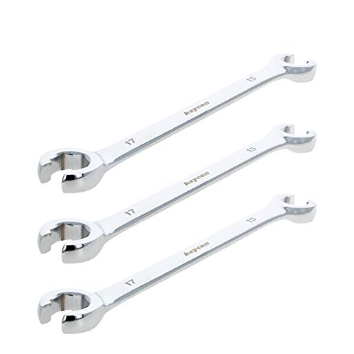 Utoolmart Flare Nut Wrench, 15mm x 17mm Metric Double Open End, 3Pcs - color: 3pcs, size: 15x17mm