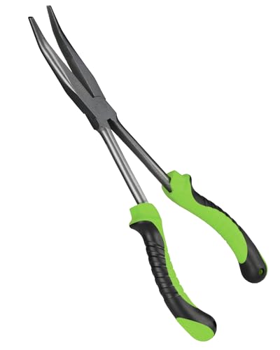 Booms Fishing F05 Hook Remover Long Nose Fishing Pliers 11 Inches PTFE Plated - color: 11" Carbon Steel, Green