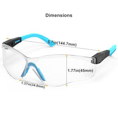 xaegistac Shooting Glasses Anti Fog -Shooting Range Eye Protection | Adjustable Safety Glasses with Z87.1 Certificated Impact Reistance - color: Blue Frame Clear Lens