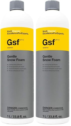 KOCHCHEMIE Gentle Snow Foam - pH Neutral Pre-Cleaning; Works With Foam Cannons & Sprayers; Manual Washing Shampoo; Safe on Existing Wax & Sealed Surfaces; Unique Cherry Fragrance (1 Liter) (Pack of 2) - size: 33.8 Fl Oz (Pack of 2)